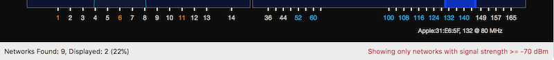 WiFi Explorer Filter Status