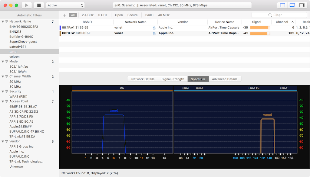 WiFi Explorer Side Panel