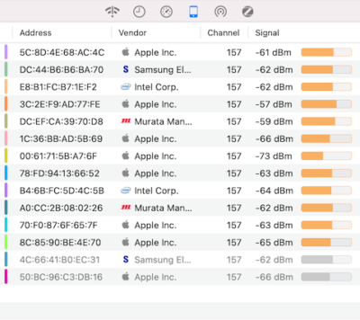 Clients inspector in WiFi Explorer Pro 3